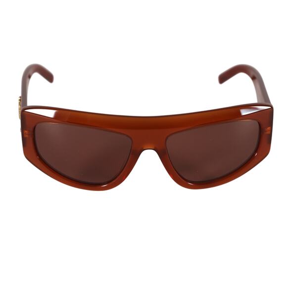 MCM Wraparound Rectangle Sunglasses - Shiny Light Brown / Brown - NWT - Picture 7 of 10